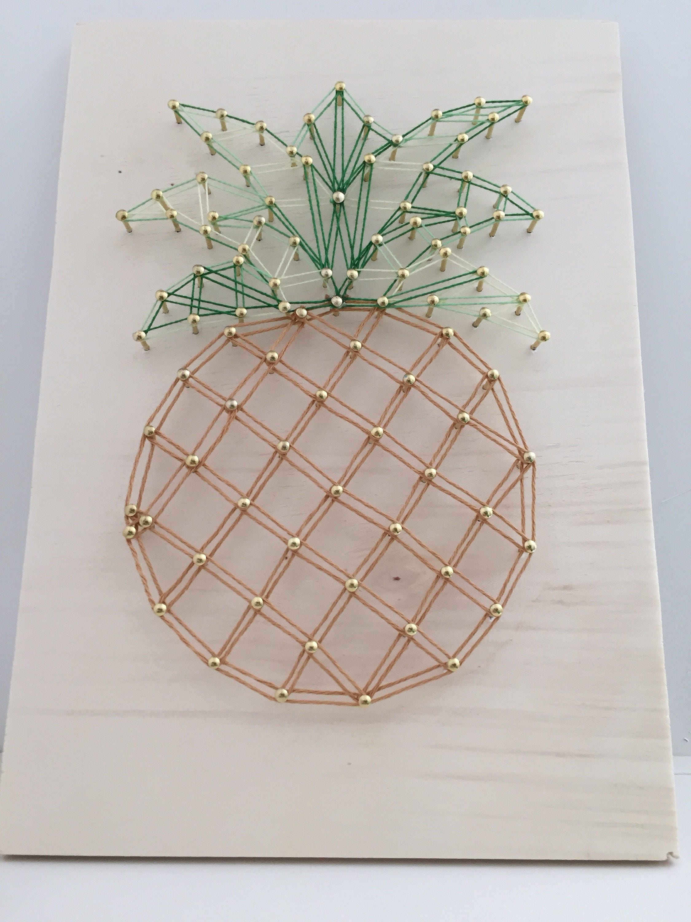 Pintura de madera con piña decoración de la pared en el arte - Etsy España