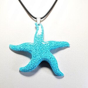Turquoise Pendant Big Starfish Turquoise  Necklace Genuine Contemporany Jewelry Certificate