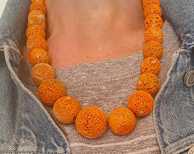 Momo Red Coral Necklace MieleCorals Italian Jewelry Coral rojo Corail Undyed Vintage (NO-BAMBOO) Certificate