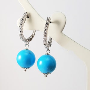 Arizona Turquoise  Earrings HandCarved Italian Genuine MieleCorals Jewelry Not Dyed Certificate