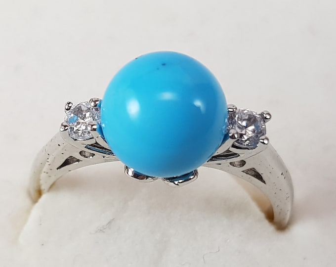 Arizona Turquoise Ring Solid Silver Made in Italy  MieleCorals Italian Bague Turquoise Turkisfarbener  Not dyed Certificate