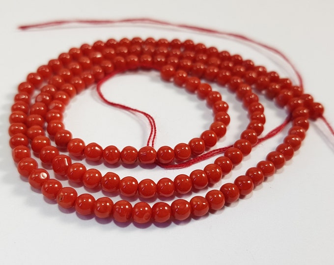Red Coral NecklaceMediterranean  Minimalist Italian Coral Not Dyed (NO-BAMBOO) Certificate