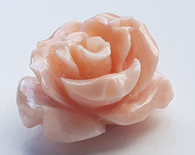 Big Rose Pink Coral HandCarved Coral Skin Angel MieleCorals Italian Jewelery Genuine Not Dyed (NO-BAMBOO) Certificate