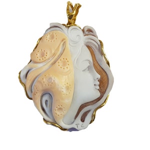 Cameo Sardonyx Pendant Italian MieleCorals Jewelry Pendentif Camée Colgante Camafeo Kamee Italienische Certificate