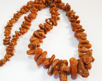 Italian Red Coral Necklace Full Bodied Coral Mediterranean Old Coral Corallium Rubrum Genuine Cornicello Not Dyed (NO-BAMBOO) Certificate