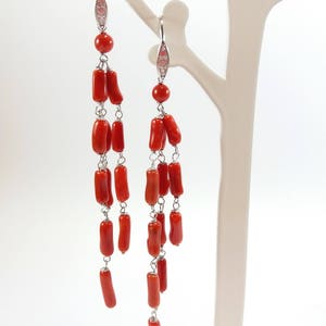 Coral Earrings Mediterranean Red Full Bodied ItalianJewelery Corail Rouge Rojo Koraal Not dyed (NO-BAMBOO) Certificate