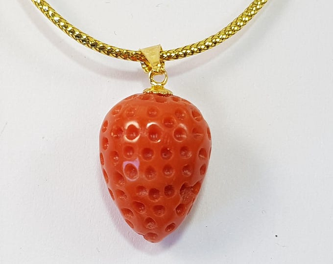 Big Coral Strawberry Italian Mediterranean Minimalist Undyed (NO BAMBOO) Certificate