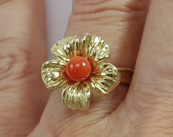 Red Coral Ring Mediterranean MieleCorals Italian Jewelery Genuine Not Dyed (NO-BAMBOO) Certificate