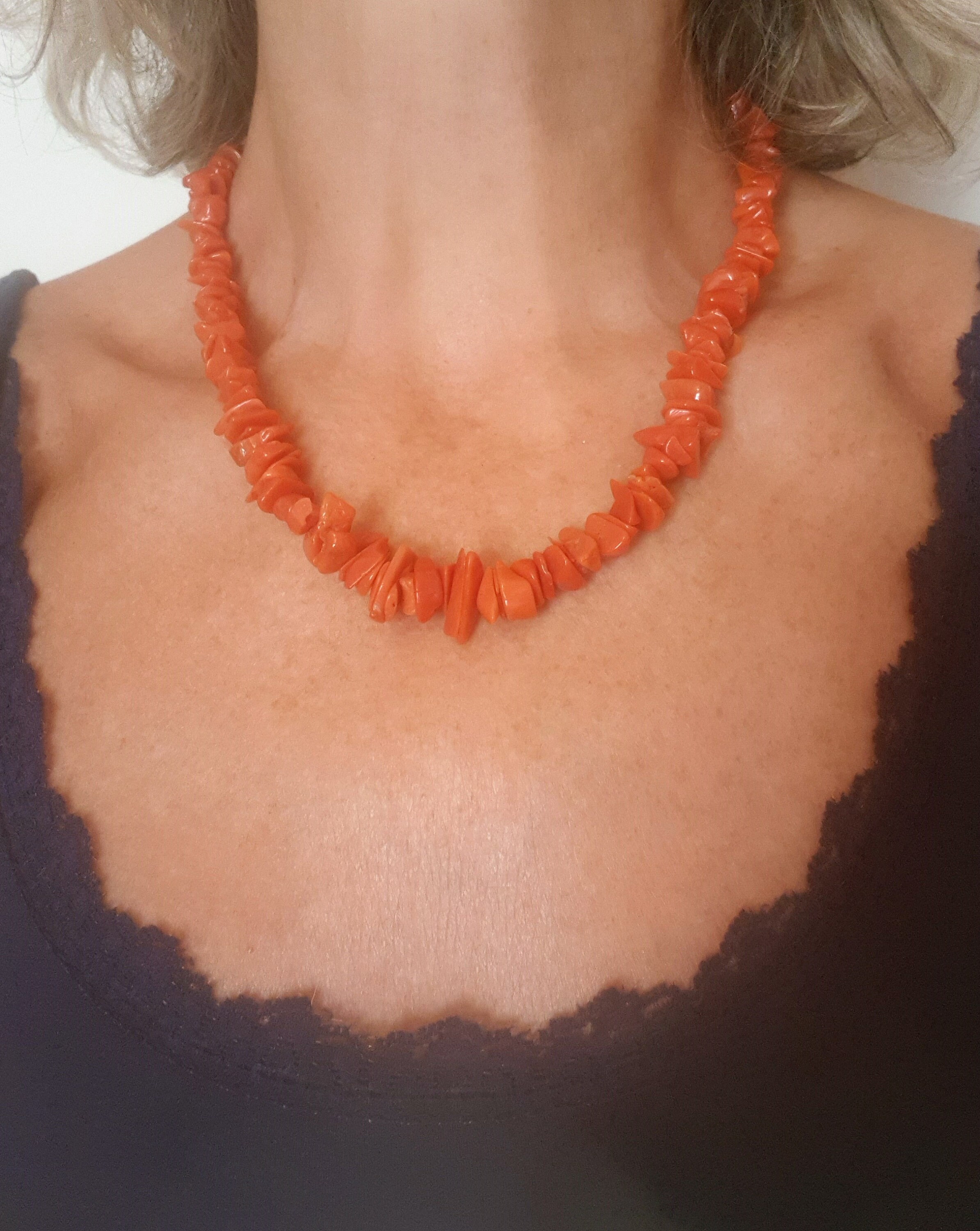 AAA Quality Mediterranean Coral Red Coral Necklace, Mediterranean Coral