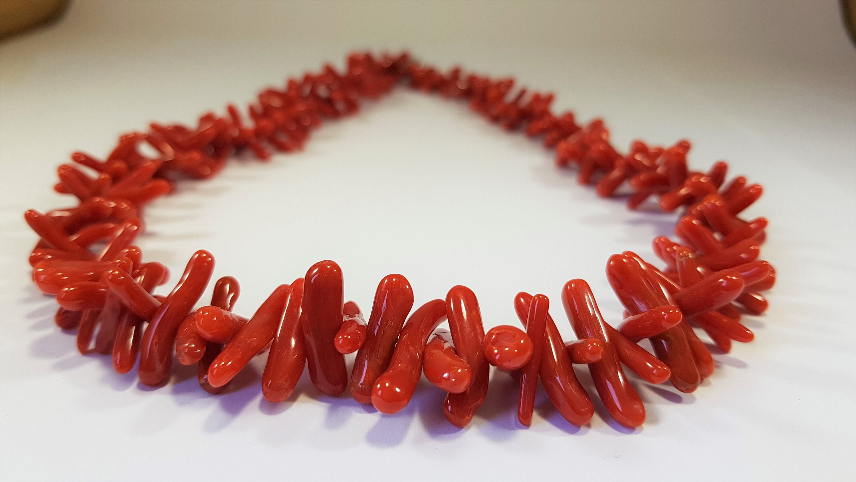 AAA quality Red Coral Necklace, Mediterranean Coral Collier Corail