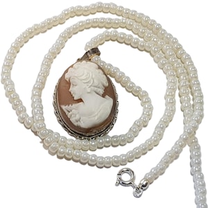 Cameo Pendant Lady Italian Pendentif Camée Colgante Camafeo Schmuck iIalienische Certificate