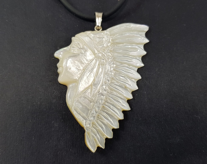 Cameo Necklace Man  Carved Handmade MieleCoral Italian Jewelry Certificate