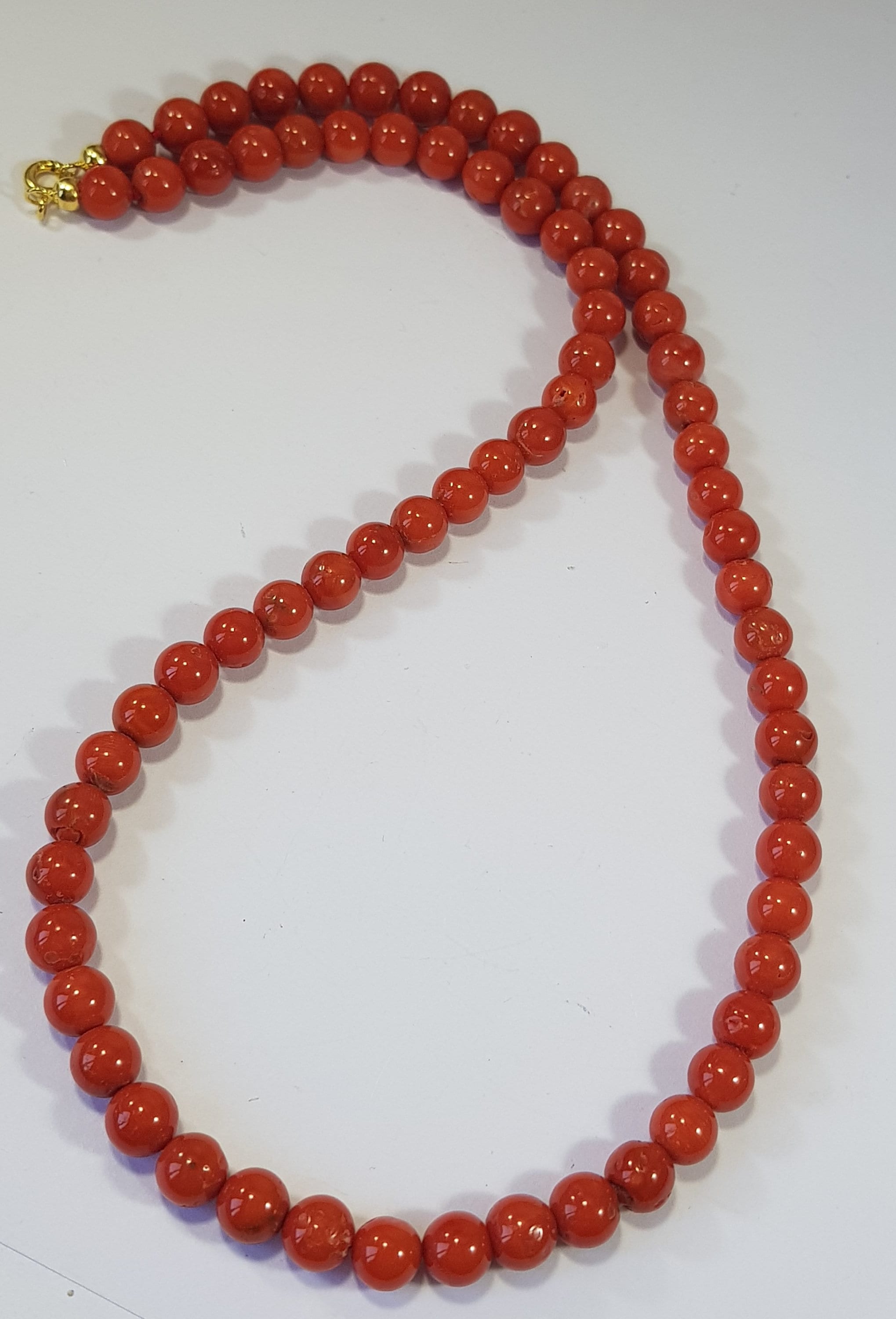 Red coral necklace, Mediterranean coral Collier Corail Rouge