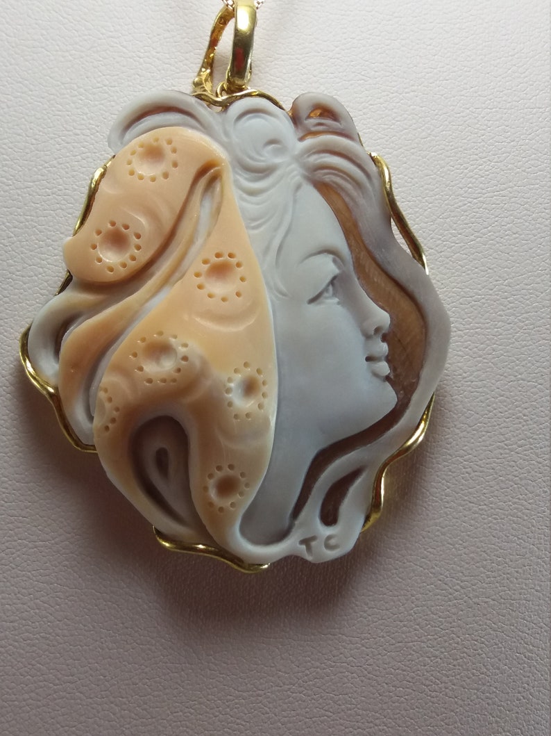 Cameo Sardonyx Anhänger Italienisch MieleCorals Schmuck Pendentif Camée Colgante Camafeo Kamee Italienische Certiicate Bild 4