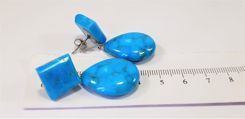 Earrings Turquoise,Arizona Genuine MieleCorals Italian Jewelery Dangle Boucles d/'Oreilles Natural turquoise Mother/'s Day Not dyed
