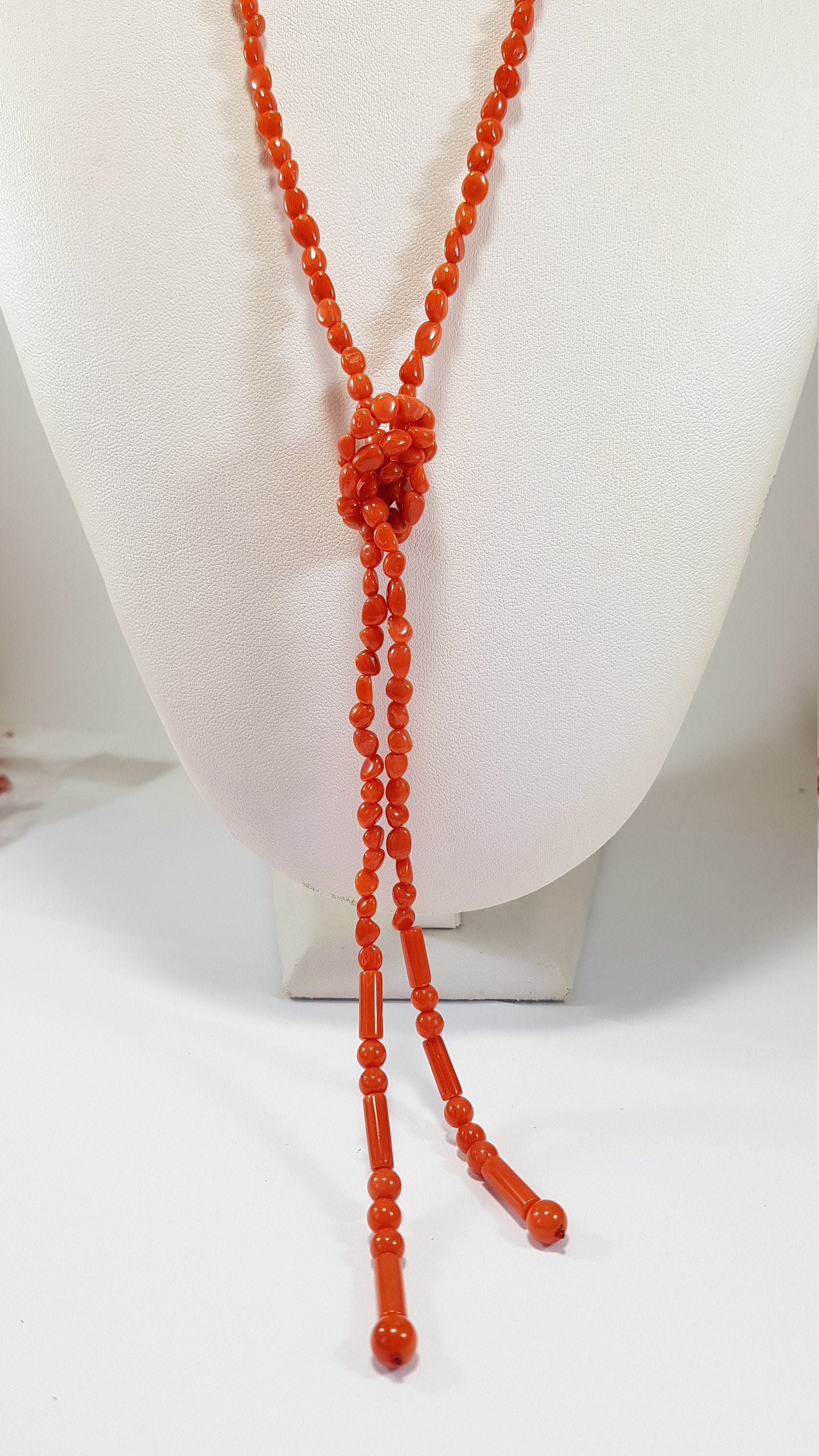 Cheerful Orange Dyed Wood Bead Super-Long Necklace – Jane Daisy