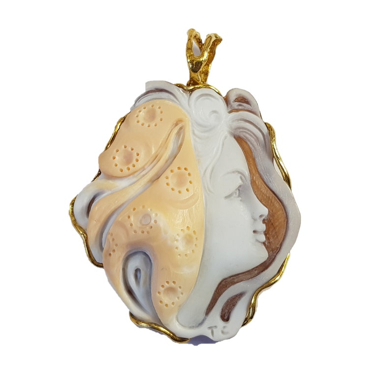 Cameo Sardonyx Anhänger Italienisch MieleCorals Schmuck Pendentif Camée Colgante Camafeo Kamee Italienische Certiicate Bild 1