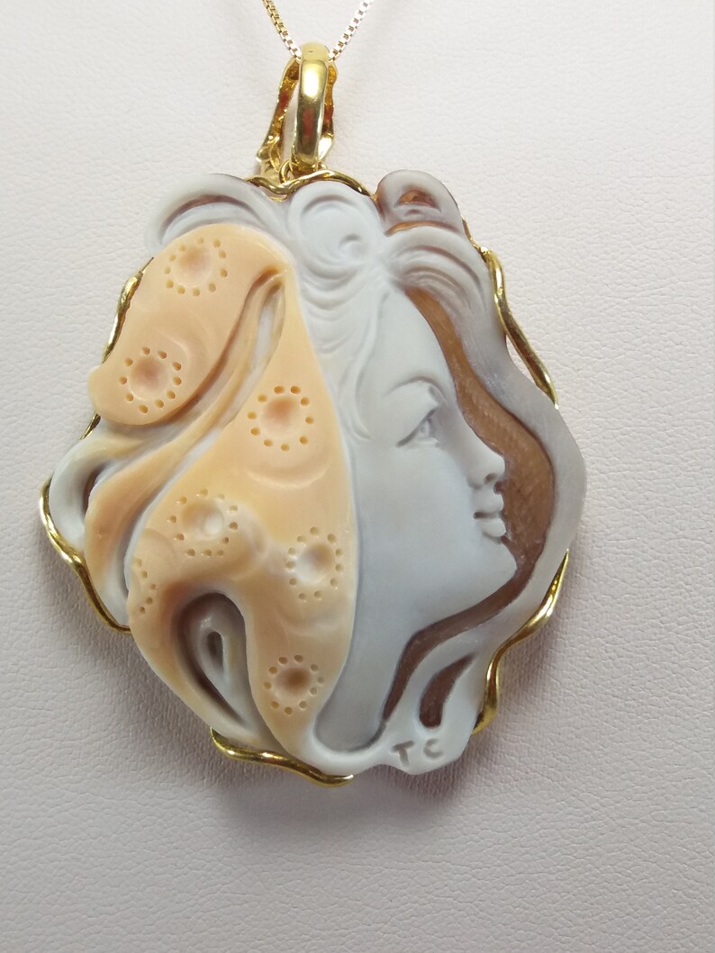 Cameo Sardonyx Anhänger Italienisch MieleCorals Schmuck Pendentif Camée Colgante Camafeo Kamee Italienische Certiicate Bild 2