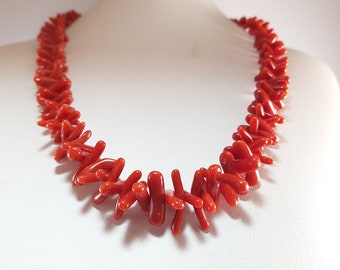 Red Coral Necklace AAA First Quality Corallium Rubrum Italian Coral Jewelry Not Dyed (NO-BAMBOO) Certificate KoralleCorail