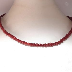 Extra Dark Red Coral Necklace Mediterranean AAA Italian MieleCorals Italian Jewelery Koraal Genuine Full Bodied Not Dyed Certificate