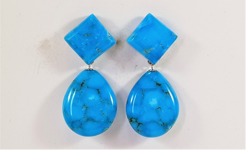 Earrings Turquoise,Arizona Genuine MieleCorals Italian Jewelery Dangle Boucles d/'Oreilles Natural turquoise Mother/'s Day Not dyed