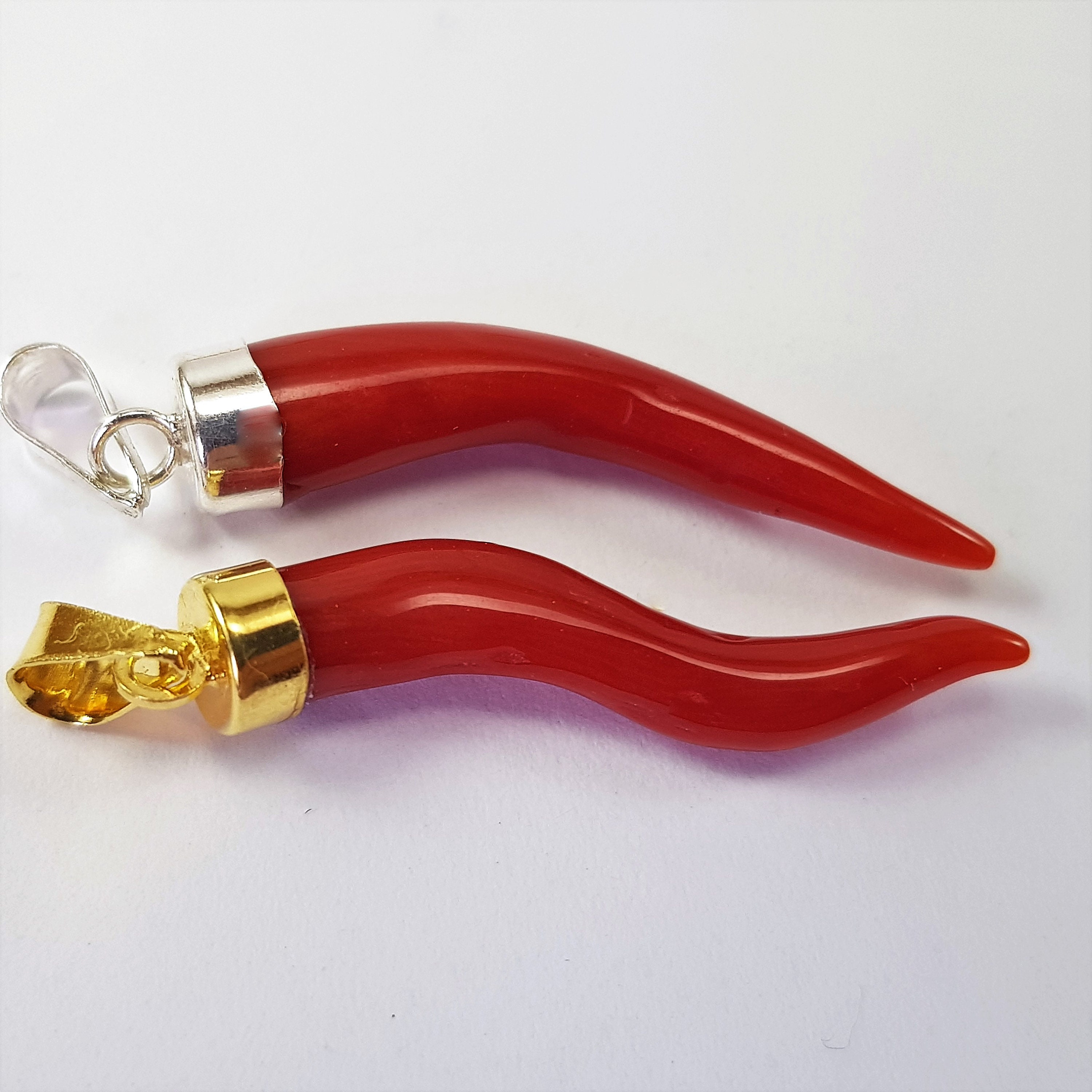 Coral italian horn pendant clearance