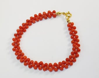 Red Coral Bracelet  Mediterranean  Coral Italian Corail Rouge Koraal Genuine Not dyed (NO BAMBOO) Certificate