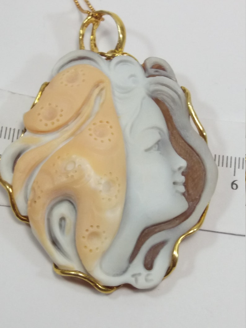 Cameo Sardonyx Anhänger Italienisch MieleCorals Schmuck Pendentif Camée Colgante Camafeo Kamee Italienische Certiicate Bild 7