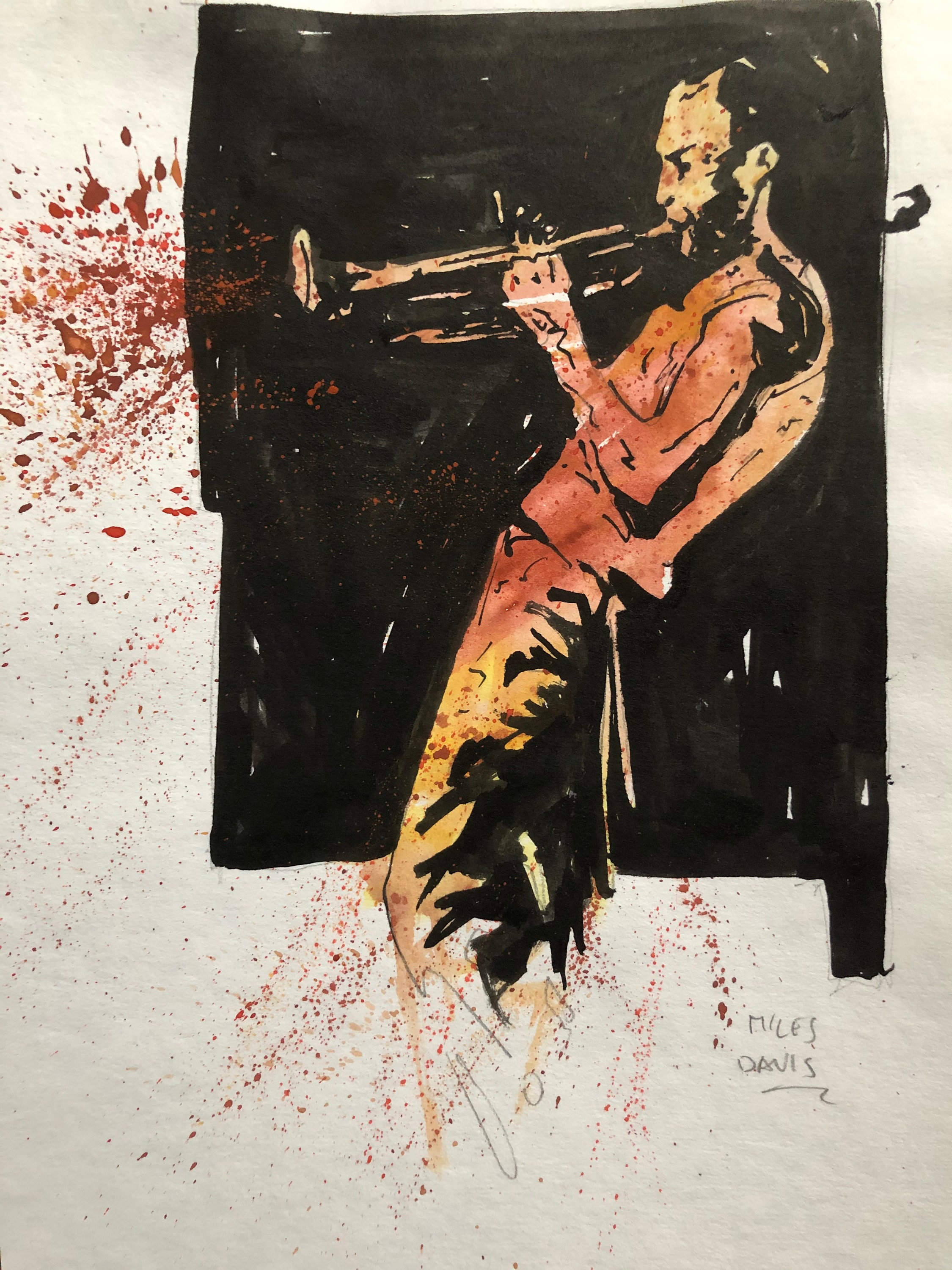 Miles Davis Trumpet Painting Jazz Painting Jazz Art Jazz Etsy UK