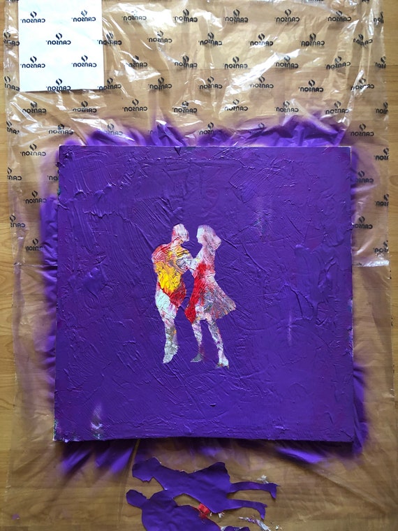 Couple painting, dancing painting, modern expressionism, stencil art, couple decor, love painting, dancing painting, love couple