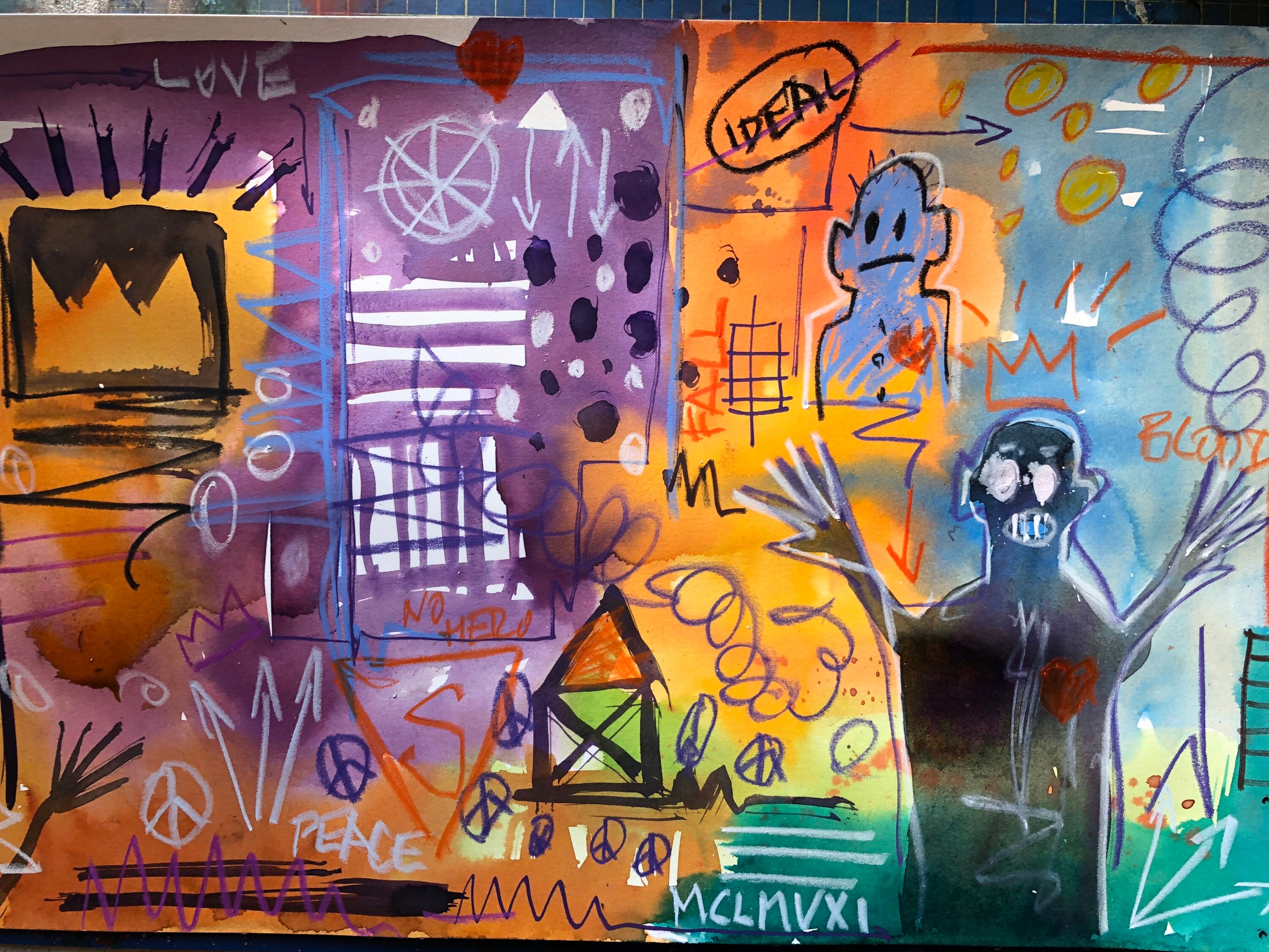 Expresive painting, jean michel basquiat style, modern ... Expresive painting, jean michel basquiat style, modern ...