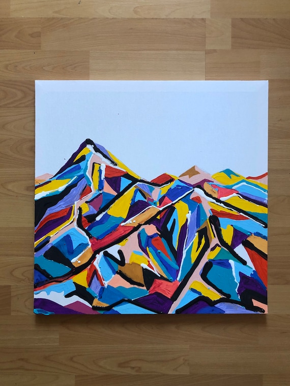 Abstract art, modern abstract, geometric painting, mountain painting, large painting, mountains art, large abstract, large painting, hills