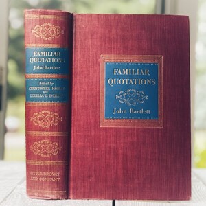 Vintage Book Familiar Quotations John Bartlett Beautiful Spine Perfect Bookshelf Home Decor