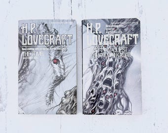 Libros de bolsillo de terror vintage de H.P. Lovecraft: Halloween