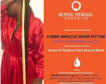 Chava CHEBE Miracle Growth Potion 8oz | Fast Growing Hairs | Thick Hairs | Organic Hair Treatment | Cacay Oil | Seamoss