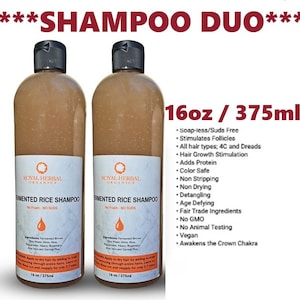 2 X's Fermented Rice Shampoo  |Double Shampoo Bundle Package |Organic & Natural Hair Care |Free Shipping | Growth Shampoo | Detox Shampoo