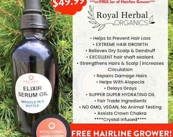 HAIR FOOD Serum 4oz| FREE Hairline and Bald Spot Grow |Hair Growth Miracle Duo| Grow Back Stubborn Hairs