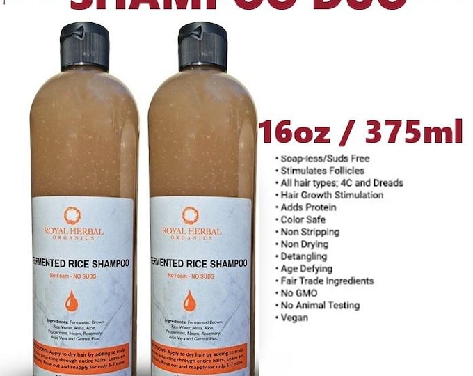 2 X's Fermented Rice Shampoo  |Double Shampoo Bundle Package |Organic & Natural Hair Care |Free Shipping | Growth Shampoo | Detox Shampoo