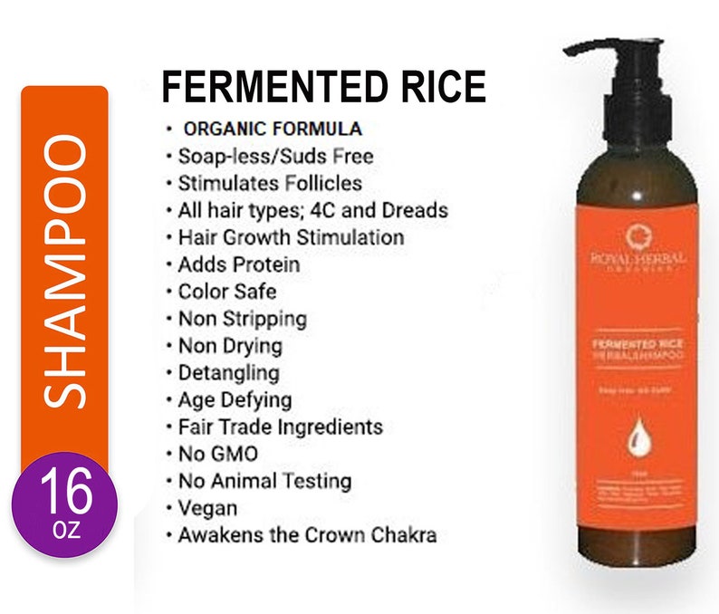 Organic Fermented Rice Water Shampoo ayurvedic hair wash Etsy