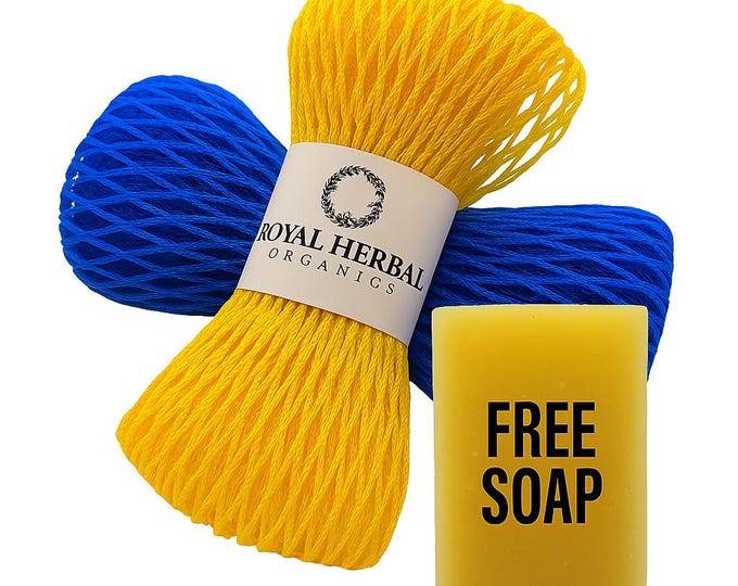 Authentic African Net Cloth | FREE SOAP with Cloth | Lymphatic & Qi Energy Skin Reviver | Deep Clean, Long-Lasting Bath Tool | Glow Booster