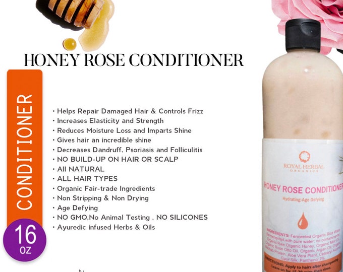 Honey "AUTHENTIC ROSE OTTO" Mint Conditioner 16 oz | Color Vibrancy-No Fading| Professional Formula | Anti-Frizz | Hair Renew & Restore