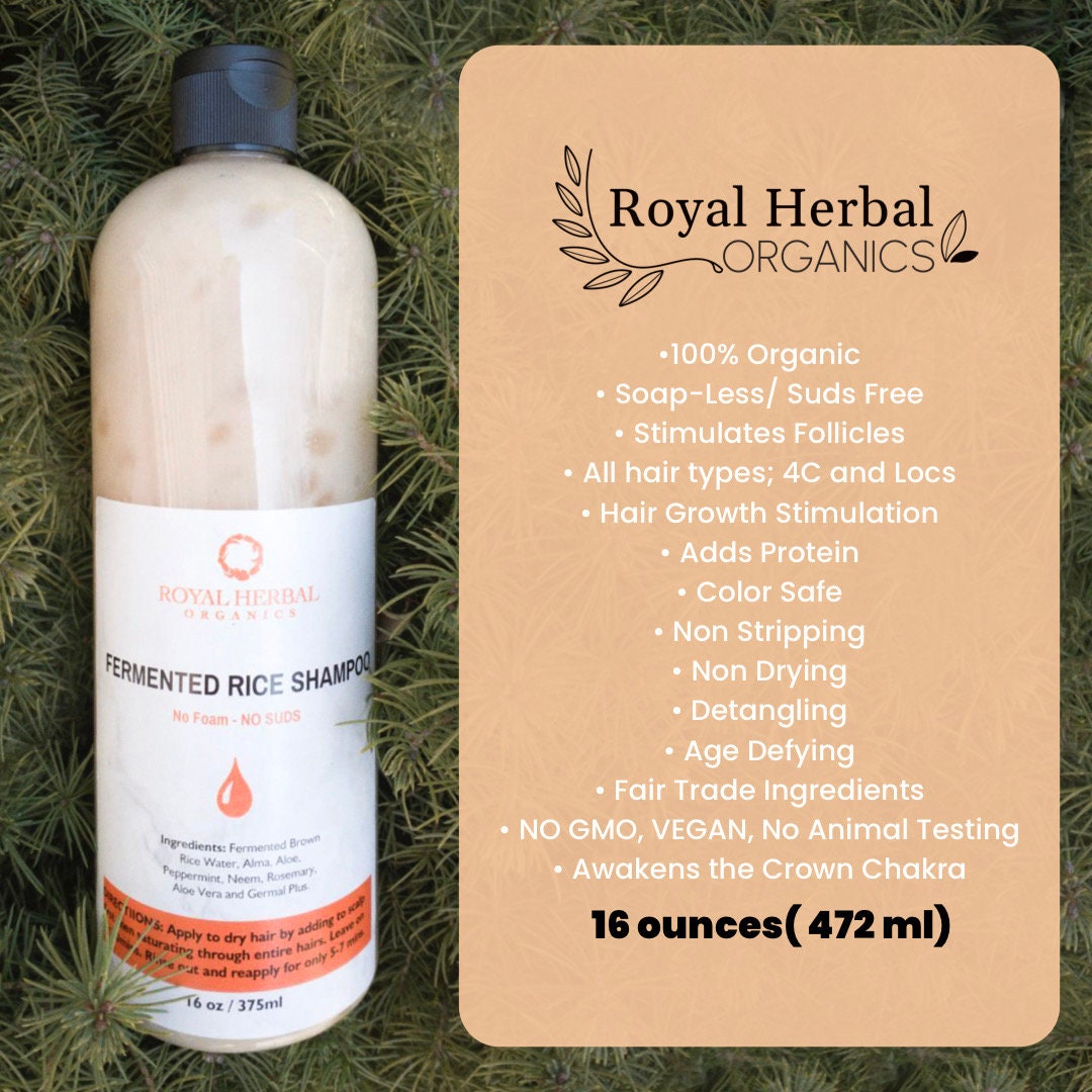 Fermented Rice Water Shampoo, 16oz No Suds Shampoo, Rice water Shampoo, Hair Grow Potion Fermented Rice Water Shampoo, 16oz No Suds Shampoo, Rice water Shampoo, Hair Grow Potion