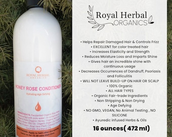 16 oz CONDITIONER Honey  ROSE OTTO Large | Color Vibrancy-No Fading| Professional Formula | Anti-Frizz | Hair Renew & Restore