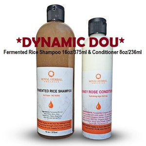 16oz Fermented Rice Shampoo & 8oz Honey Mint "AUTHENTIC Rose Otto "CONDITIONER |FREE Shipping |Bundle Package |Award Winning Hair Care