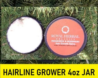 Hairline Grower FENUGREEK & Rosemary | Grow Back Edges , Bald Spots, Beards and Mustaches |  Organic Herbal ingredients