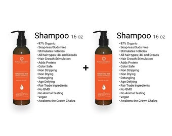 2 X's Fermented Rice Shampoo  |Double Shampoo Bundle Package |Organic & Natural Hair Care |Free Shipping | Growth Shampoo | Detox Shampoo