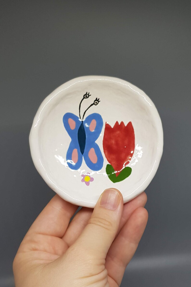 jewellery /& trinkets BUTTERFLY DISH Handmade ceramic dish for rings