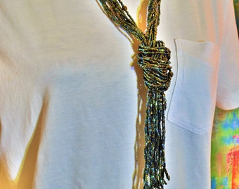 Vintage Emerald Green Beaded Necklace