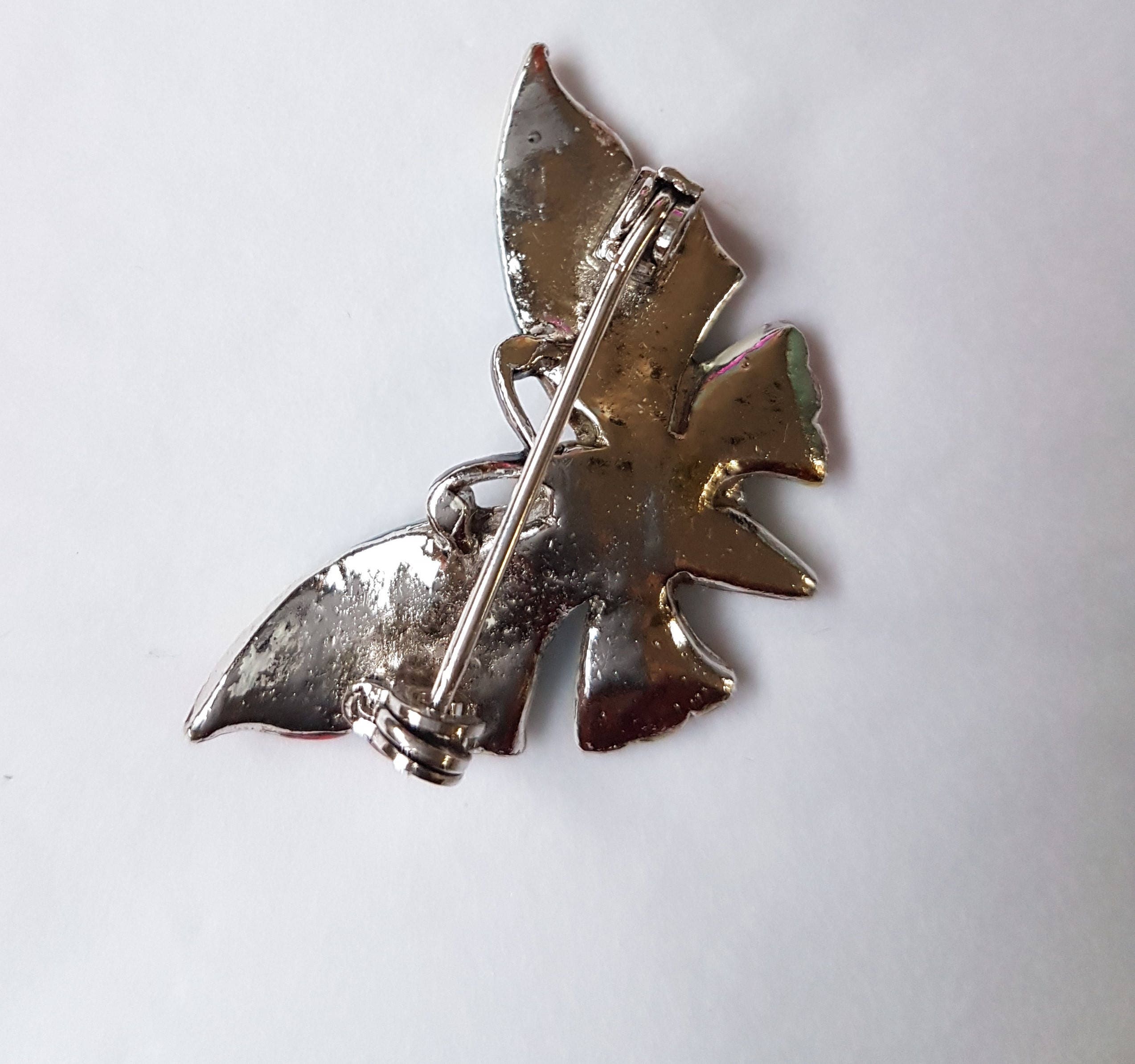 Antique Enamel Small Butterfly Brooch - Etsy