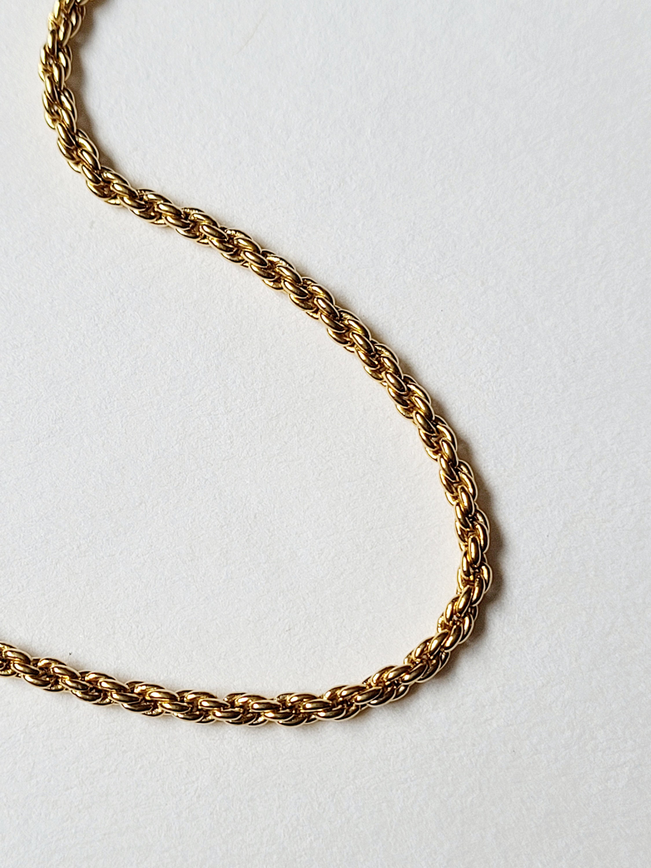 Vintage Gold Tone Rope Twist Chain Necklace 1980s Etsy